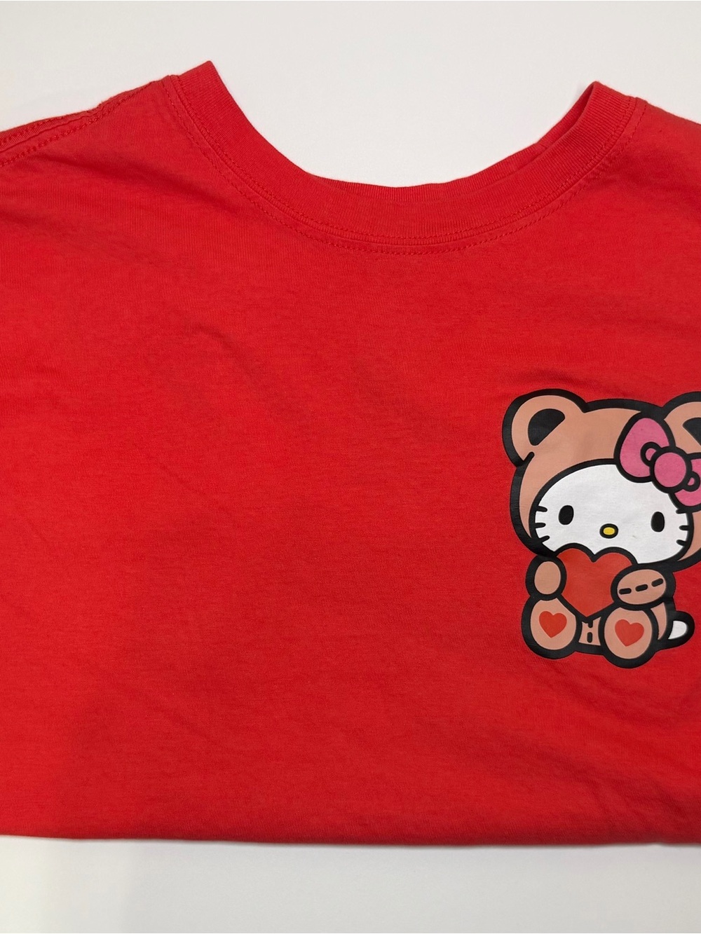 Hello Kitty Red Tee with Bear Graphic